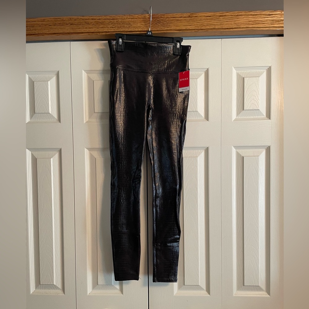 Spanx faux croc leggings